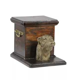 Irish Wolfhound - urn for dog ashes with a statuette, elegant urn for a dog, unique urn with a bust of a dog by Art-Dog brand