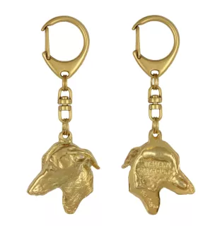 Italian Greyhound, Italian Sighthound - Gilded key ring with dog, handbag decoration, luxury accessory by Art-Dog brand
