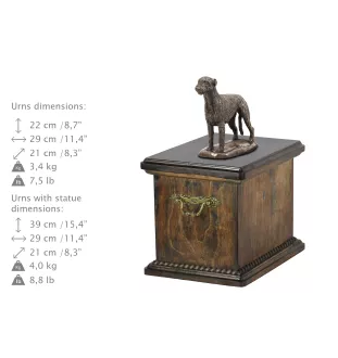 Irish Wolfhound - urn for the ashes of a dog, urn with a statuette, elegant urn in the classic style of the Art-Dog brand