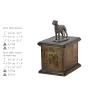 Lévrier irlandais, Irish wolfhound - une urne pour les cendres d'un chien, une urne avec une statuette, une urne élégante de style classique de la marque Art-Dog
