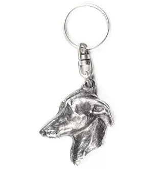 Italienisches Windspiel, Italian Greyhound - Versilberter Anhänger mit einem Hund in einer dekorativen Box, Handtaschenschmuck, Rucksackanhänger der Marke Art-Dog