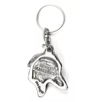 Levrette d'Italie, Petit lévrier italien - Pendentif argenté avec un chien dans une boîte décorative, décoration de sac à main, pendentif de sac à dos par la marque Art-Dog