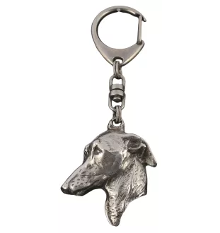 Italienisches Windspiel, Italian Greyhound - Versilberter Schlüsselanhänger mit Hund in einer Geschenkbox, Handtaschenschmuck, Rucksackanhänger der Marke Art-Dog