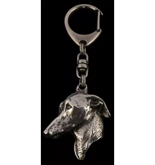 Levrette d'Italie, Petit lévrier italien - Porte-clés argenté avec un chien dans une boîte cadeau, décoration de sac à main, pendentif de sac à dos par la marque Art-Dog