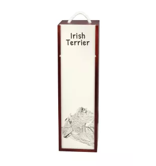 Terrier irlandais, Irish Terrier - boîte à vin avec chien, boîte à alcool avec graphisme, boîte cadeau personnalisée de la marque Art-Dog