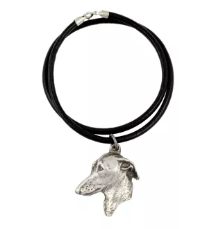 Levrette d'Italie, Petit lévrier italien - collier avec un chien, pendentif en plaqué argent pour les fans de chiens, bijoux uniques de la marque Art-Dog