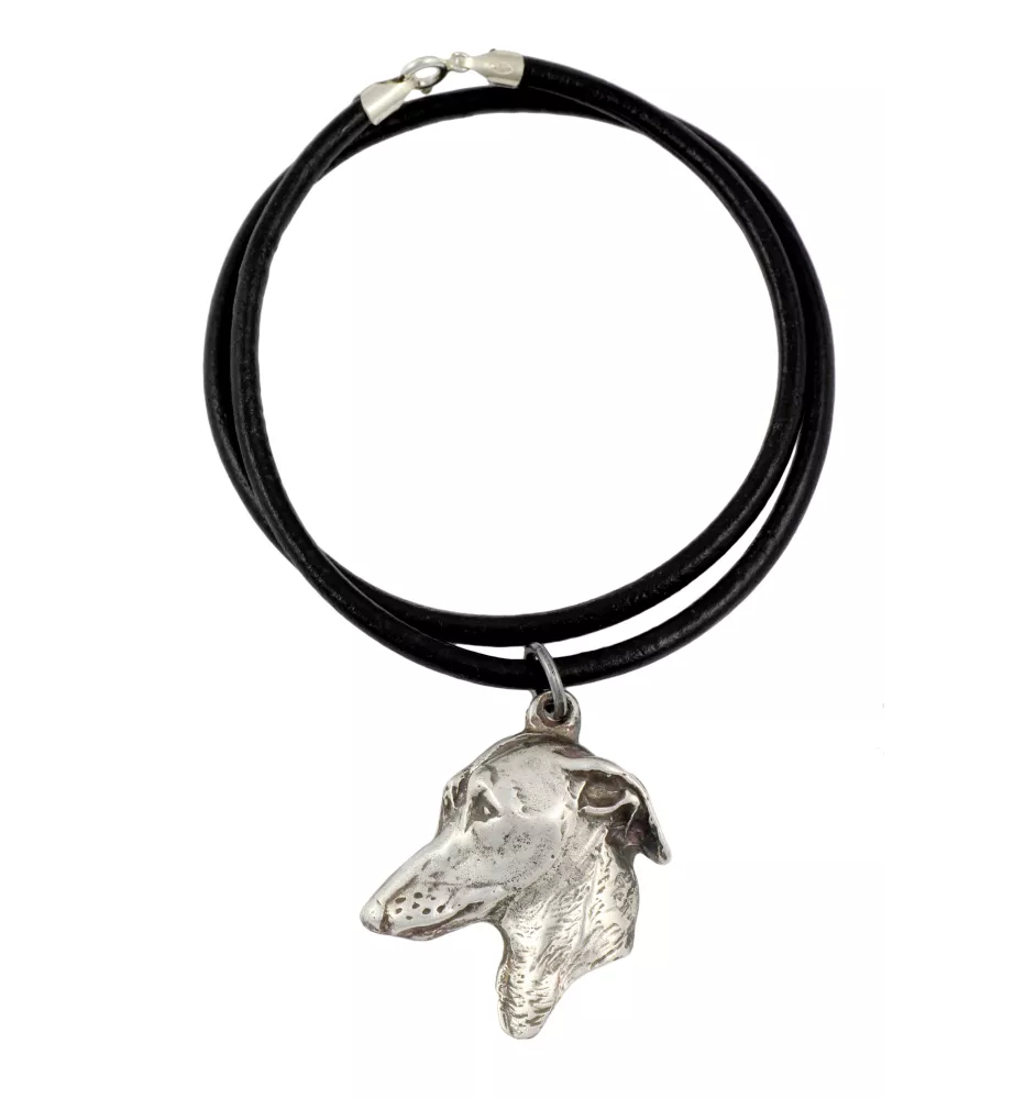 Italienisches Windspiel, Italian Greyhound - Halskette mit Hund, versilberter Anhänger für Hundefans, einzigartiger Schmuck der Marke Art-Dog