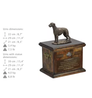 Irish Wolfhound I - urn for dog ashes, urn with a statuette, personalized urn for dog ashes by Art-Dog brand