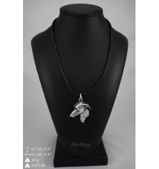 Levrette d'Italie, Petit lévrier italien - collier avec un chien, pendentif en plaqué argent pour les fans de chiens, bijoux uniques de la marque Art-Dog