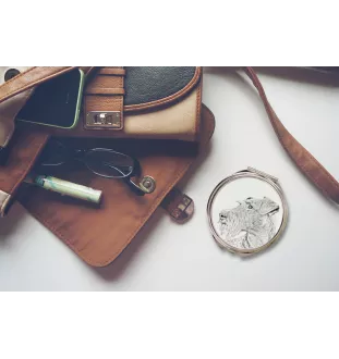 Terrier irlandais, Irish Terrier - miroir de poche avec chien, miroir personnalisé pour sac à main, miroir compact avec impression de la marque Art-Dog