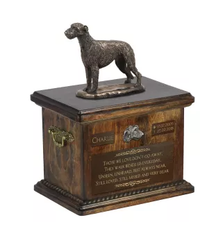 Lévrier irlandais, Irish wolfhound - urne pour les cendres de chien, urne avec une statuette, urne personnalisée pour les cendres de chien de la marque Art-Dog