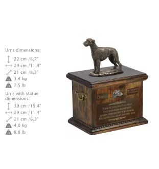 Lévrier irlandais, Irish wolfhound - urne pour les cendres de chien, urne avec une statuette, urne personnalisée pour les cendres de chien de la marque Art-Dog