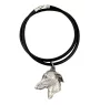 Italienisches Windspiel, Italian Greyhound - Hundehalsband in Geschenkbox, versilbertes Medaillon für Hundefans, markanter Anhänger der Marke Art-Dog