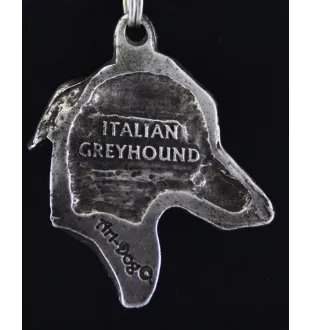 Levrette d'Italie, Petit lévrier italien - Collier de chien dans une boîte cadeau, médaillon argenté pour fan de chien, pendentif remarquable de la marque Art-Dog