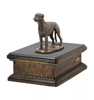 Irischer Wolfshund, Irish Wolfhound I urne in Hundeasche, personalisierte Urne mit Statue, Holzurne mit Hund von Art-Dog