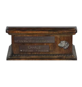 Lévrier irlandais, Irish wolfhound I - urne pour cendres de chien, urne personnalisée avec une statuette, urne en bois avec un chien de la marque Art-Dog