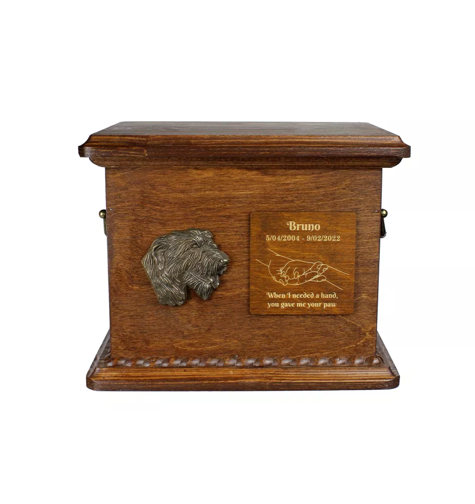Lévrier irlandais, Irish wolfhound I - urne pour les cendres de chien, urne personnalisée avec une gravure et un bas-relief, boîte commémorative pour les cendres de chien de la marque Art-Dog