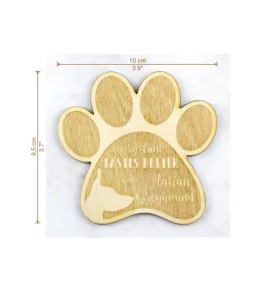 Italienisches Windspiel, Italian Greyhound - Tasse Untersetzer, graviert Untersetzer mit Hund, Geschenk für Hundeliebhaber von Art-Dog Marke