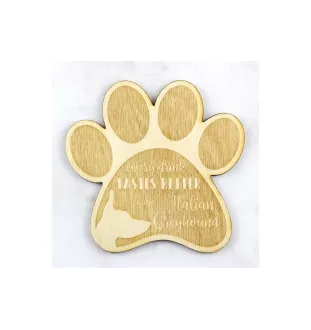 Italienisches Windspiel, Italian Greyhound - Tasse Untersetzer, graviert Untersetzer mit Hund, Geschenk für Hundeliebhaber von Art-Dog Marke