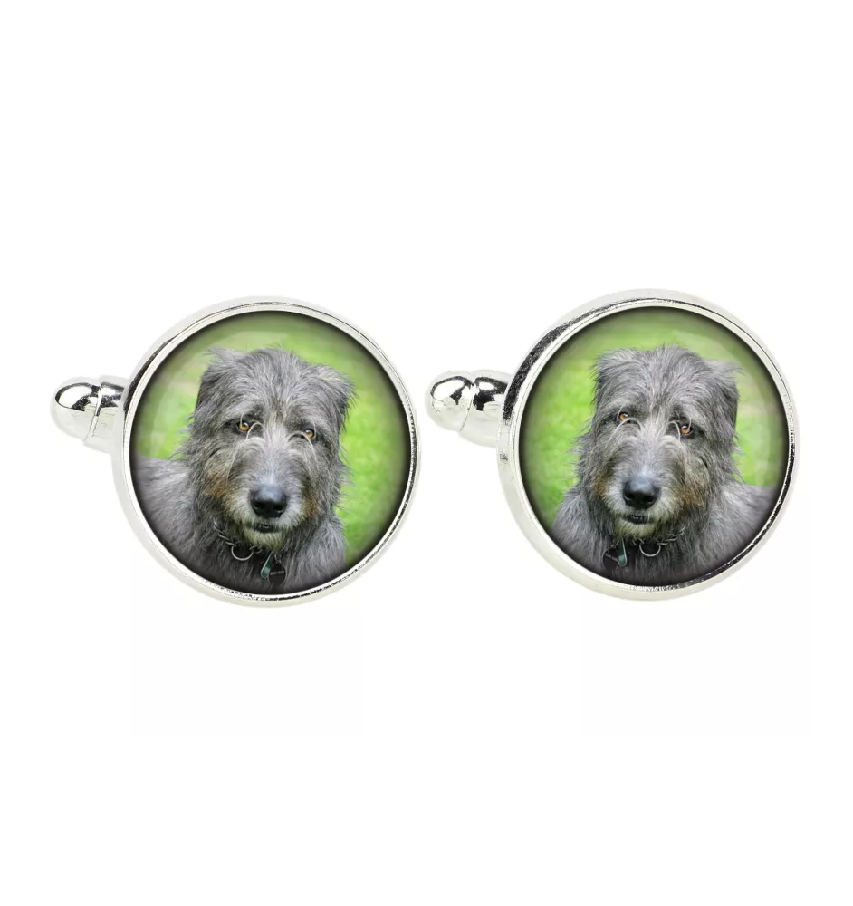 Lévrier irlandais, Irish wolfhound - boutons de manchette, décoration de chemise, pendentif de chemise de la marque Art-Dog
