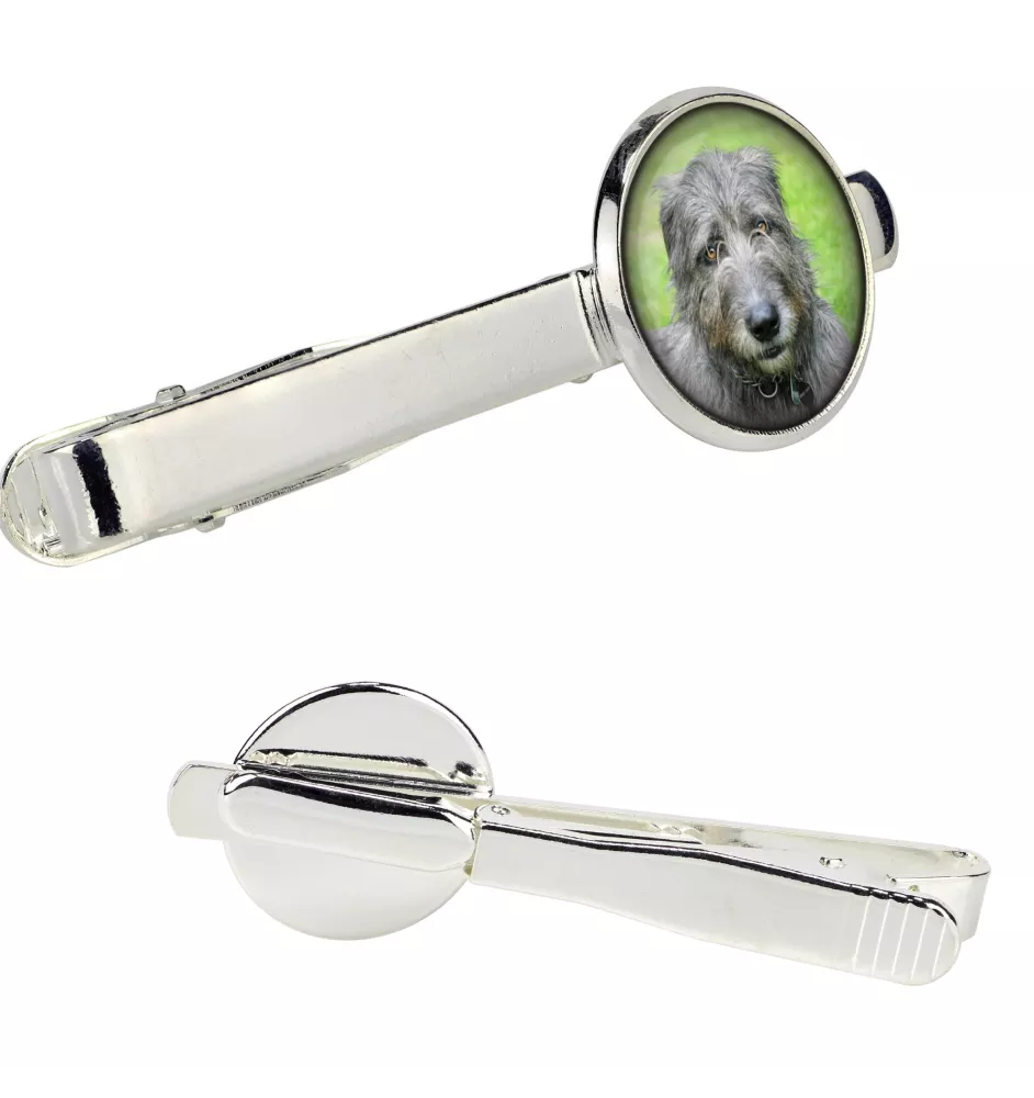 Wilczarz irlandzki spinka do krawata w pudełku ze zdjęciem Art-Dog