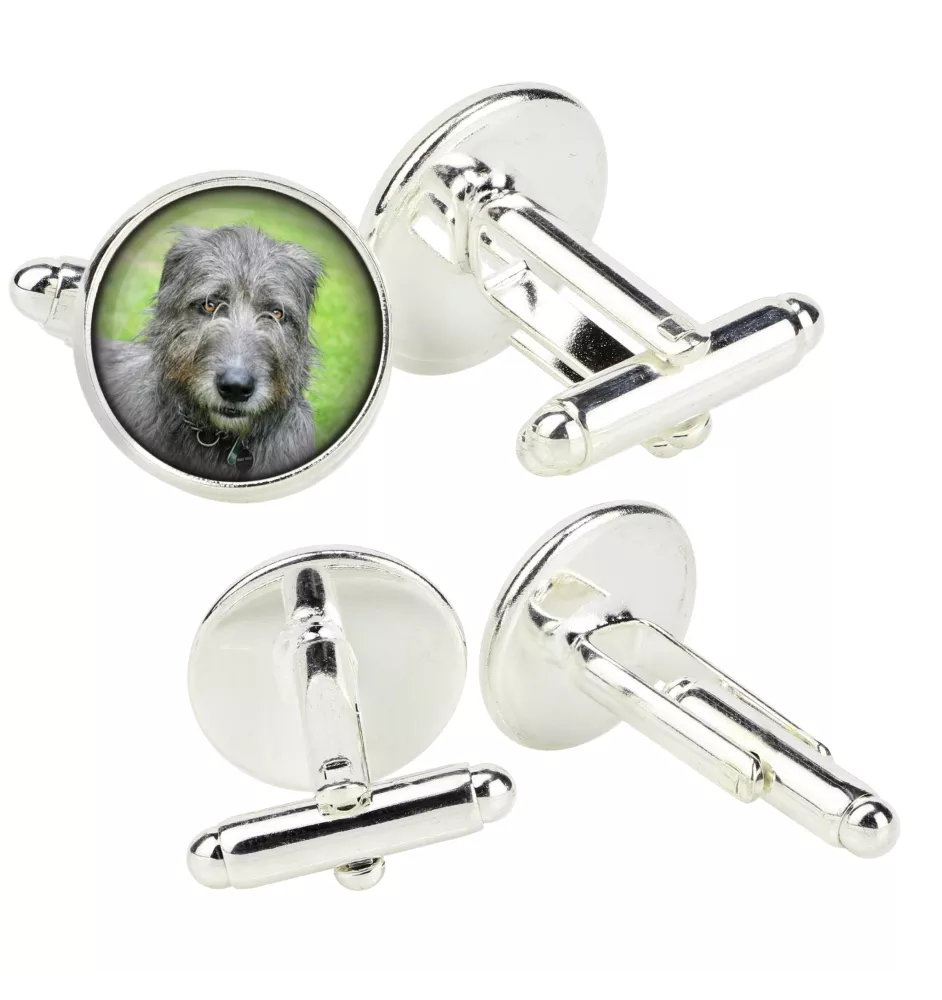 Lévrier irlandais, Irish wolfhound - Boutons de manchette dans une boîte, bijoux faits à la main, produit de la marque Art-Dog