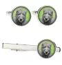 Irish Wolfhound - cufflinks and tie with your photo, a suit decoration, men's jewelry from the Art-Dog brand.