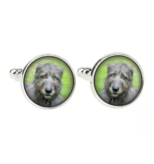 Irish Wolfhound - cufflinks and tie with your photo, a suit decoration, men's jewelry from the Art-Dog brand.