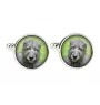 Irish Wolfhound - cufflinks and tie with your photo, a suit decoration, men's jewelry from the Art-Dog brand.