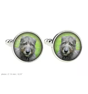 Irischer Wolfshund, Irish Wolfhound Ärmelknöpfe und Krawatte mit Ihrem Foto, Anzugaccessoire, Herrenschmuck der Marke Art-Dog
