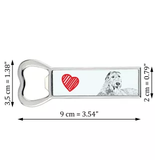 Irish Wolfhound - bottle opener with a dog, personalized fridge opener, unique gift for a man by Art-Dog brand