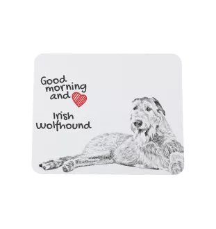 Irischer Wolfshund, Irish Wolfhound - Mauspad mit Druck, personalisiertes Mauspad mit Hund, einzigartiges Gadget für Büroangestellte von Art-Dog.
