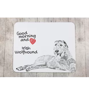Irischer Wolfshund, Irish Wolfhound - Mauspad mit Druck, personalisiertes Mauspad mit Hund, einzigartiges Gadget für Büroangestellte von Art-Dog.