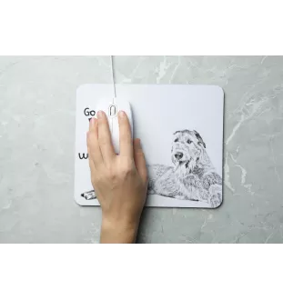 Irischer Wolfshund, Irish Wolfhound - Mauspad mit Druck, personalisiertes Mauspad mit Hund, einzigartiges Gadget für Büroangestellte von Art-Dog.