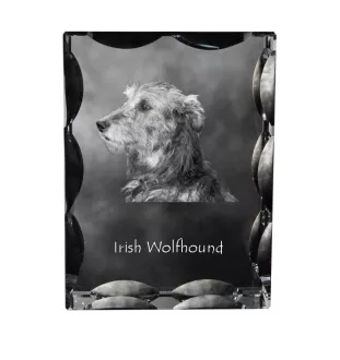 Lévrier irlandais, Irish wolfhound - cristal avec photo de chien, statuette en verre avec photo, cadre exceptionnel avec photo de la marque Art-Dog