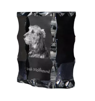 Lévrier irlandais, Irish wolfhound - cristal avec photo de chien, statuette en verre avec photo, cadre exceptionnel avec photo de la marque Art-Dog