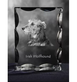 Irish Wolfhound - crystal with a picture of a dog, glass statuette with a picture, unique frame with a picture from Art-Dog brand