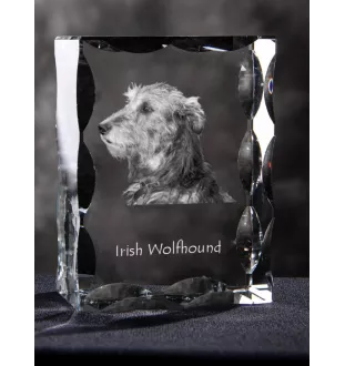 Lévrier irlandais, Irish wolfhound - cristal avec photo de chien, statuette en verre avec photo, cadre exceptionnel avec photo de la marque Art-Dog