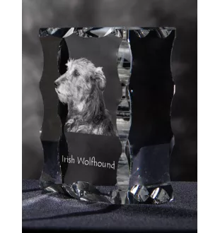 Lévrier irlandais, Irish wolfhound - cristal avec photo de chien, statuette en verre avec photo, cadre exceptionnel avec photo de la marque Art-Dog