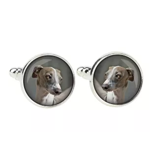 Italienisches Windspiel, Italian Greyhound Ärmelknöpfe und Krawatte mit Ihrem Foto, Anzugaccessoire, Herrenschmuck der Marke Art-Dog