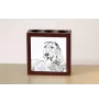 Irischer Wolfshund, Irish Wolfhound - Stifthalter mit Hund, Schreibtischorganizer mit Aufdruck, personalisierte Schreibtischdekoration der Marke Art-Dog