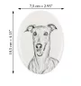 Levrette d'Italie, Petit lévrier italien - une plaque commémorative avec une photo de chien, une plaque funéraire avec une impression, une plaque ovale personnalisée de la marque Art-Dog