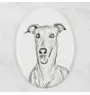 Italian Greyhound, Italian Sighthound - commemorative plaque with a photo of a dog, tombstone with a print, personalized oval plaque from the Art-Dog brand