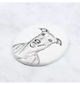 Levrette d'Italie, Petit lévrier italien - une plaque commémorative avec une photo de chien, une plaque funéraire avec une impression, une plaque ovale personnalisée de la marque Art-Dog