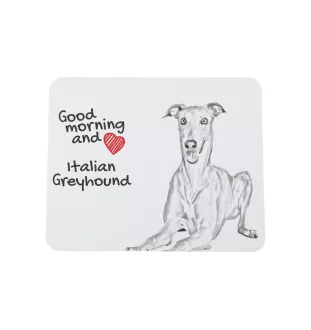 Italienisches Windspiel, Italian Greyhound - Mauspad mit Druck, personalisiertes Mauspad mit Hund, einzigartiges Gadget für Büroangestellte von Art-Dog.