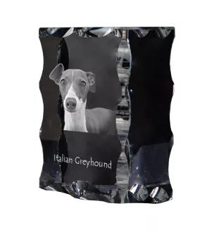 Levrette d'Italie, Petit lévrier italien - cristal avec photo de chien, statuette en verre avec photo, cadre exceptionnel avec photo de la marque Art-Dog