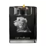 Lévrier irlandais, Irish wolfhound - Bougeoir avec photo de chien, porte bougie en cristal, cadeau personnalisé par la marque Art-Dog