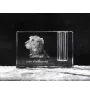 Irish Wolfhound - Pen stand, crystal organiser with dog photo, unique desk decoration by Art-Dog brand