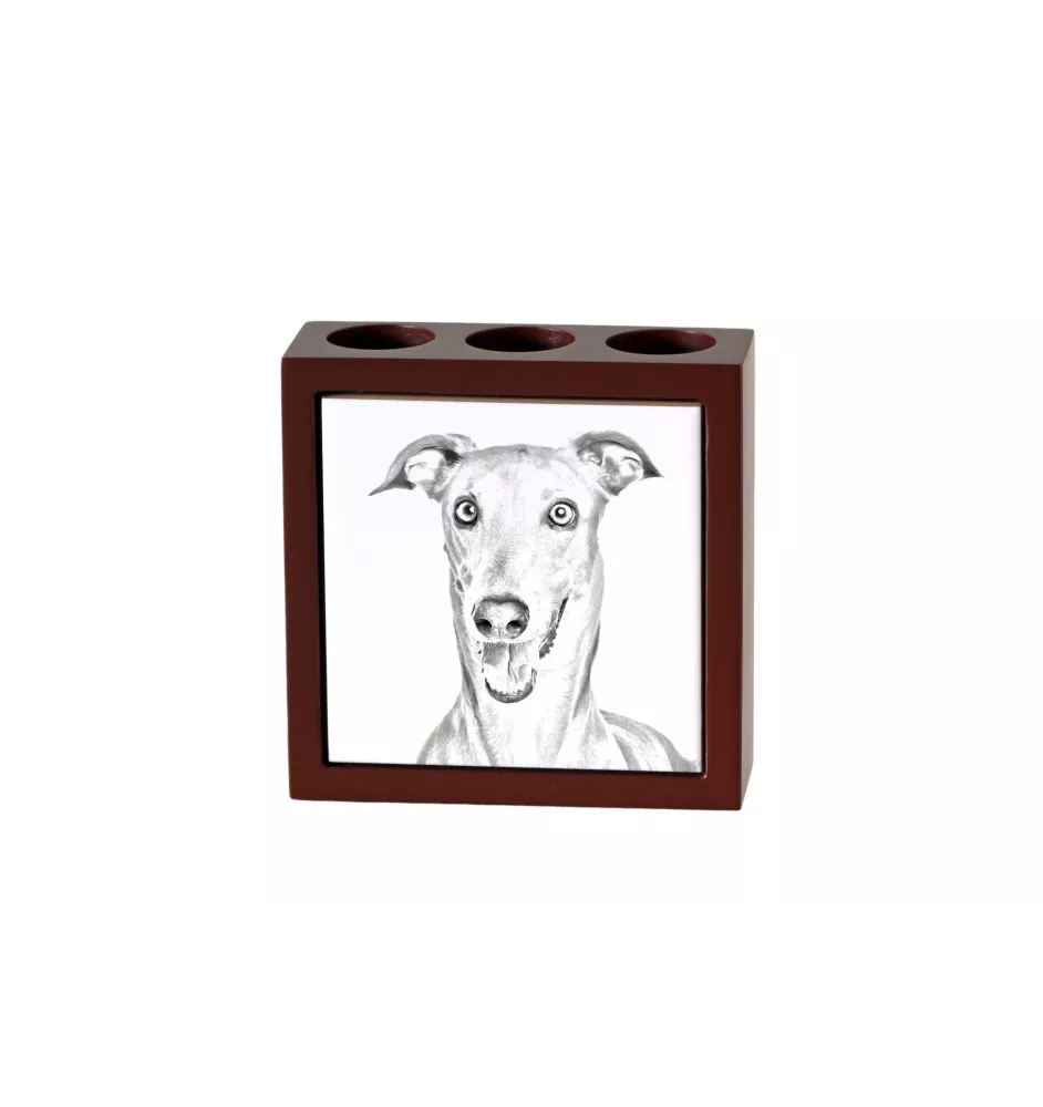 Italian Greyhound, Italian Sighthound - pen holder with a dog, desk organizer with a print, personalized desk decoration from the Art-Dog brand.
