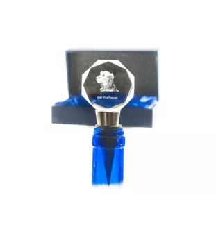 Irish Wolfhound - Bottle stopper, crystal wine stopper with photo, personalised gift for bartender by Art-Dog brand
